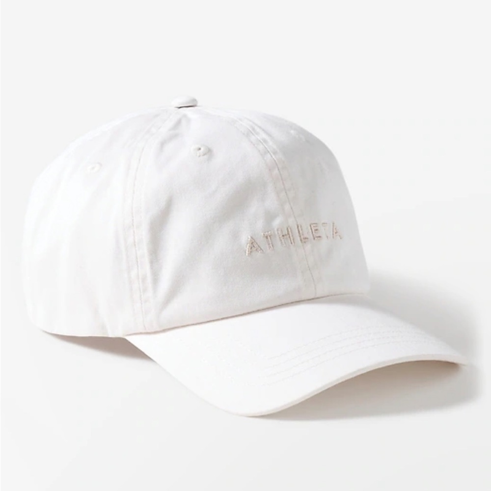 Athleta Everyday Cap Baseball Hat Womens off White Logo One Size Athletic Gym